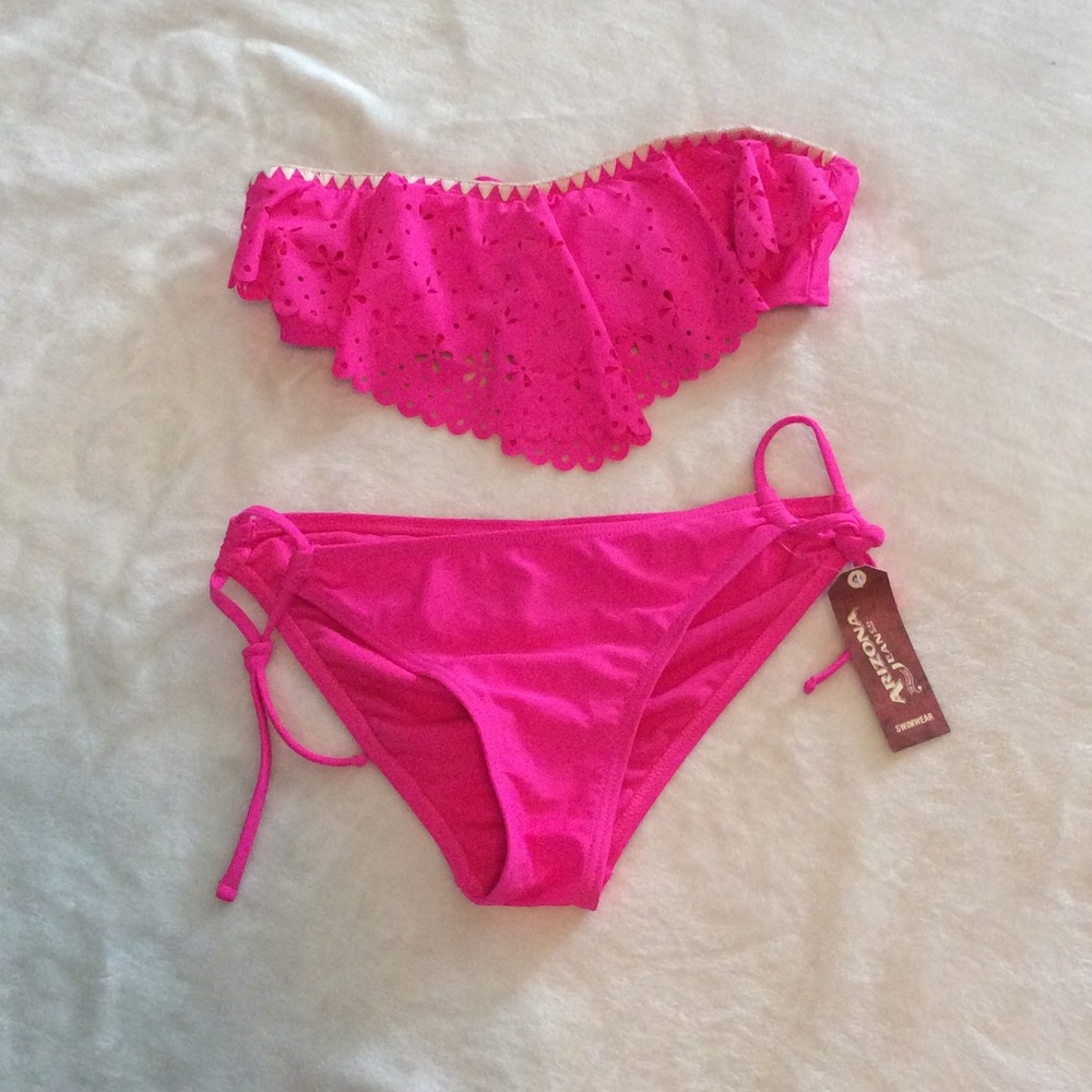 Pink bandeau bikini
